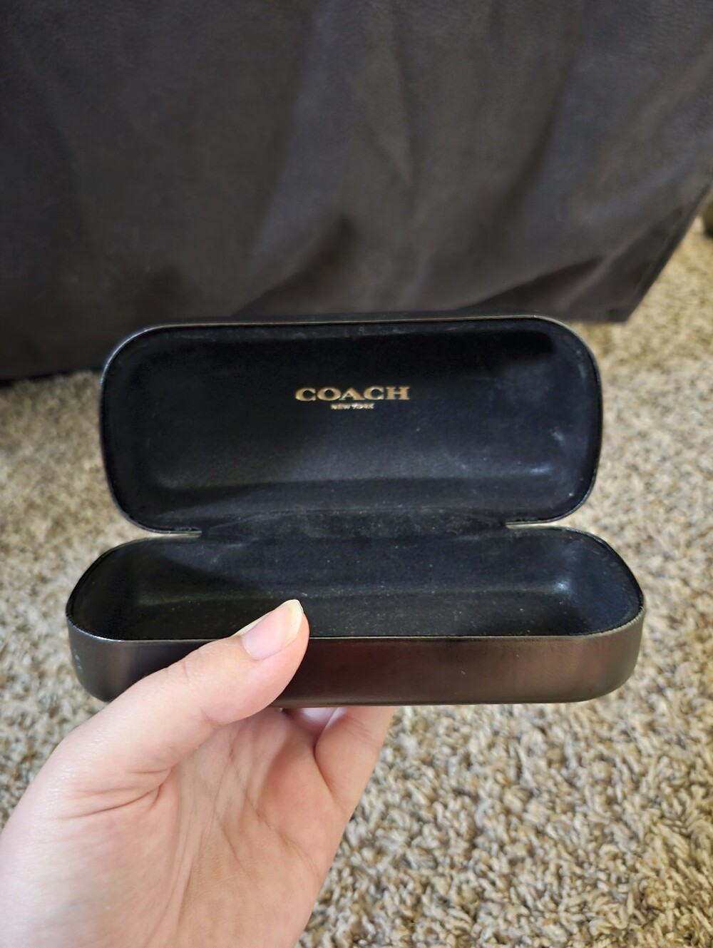 COACH Black Eyewear Case - Sleek Protective Sunglass Case
